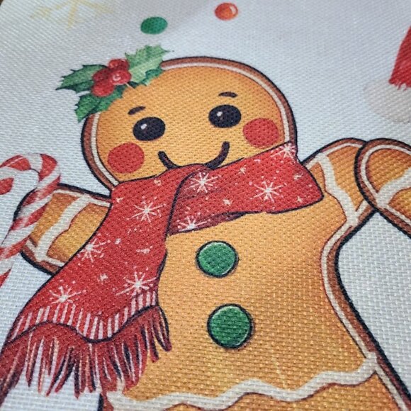 Christmas Pillow Cover Lumbar Decorative Case Holiday Xmas Gingerbread Decor - Picture 3 of 13